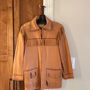 Tan Fringe Leather Jacket